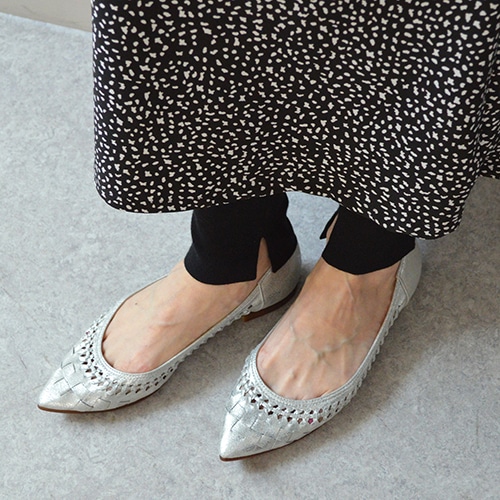 メッシュフラットパンプス【Made in Japan】/130-00226