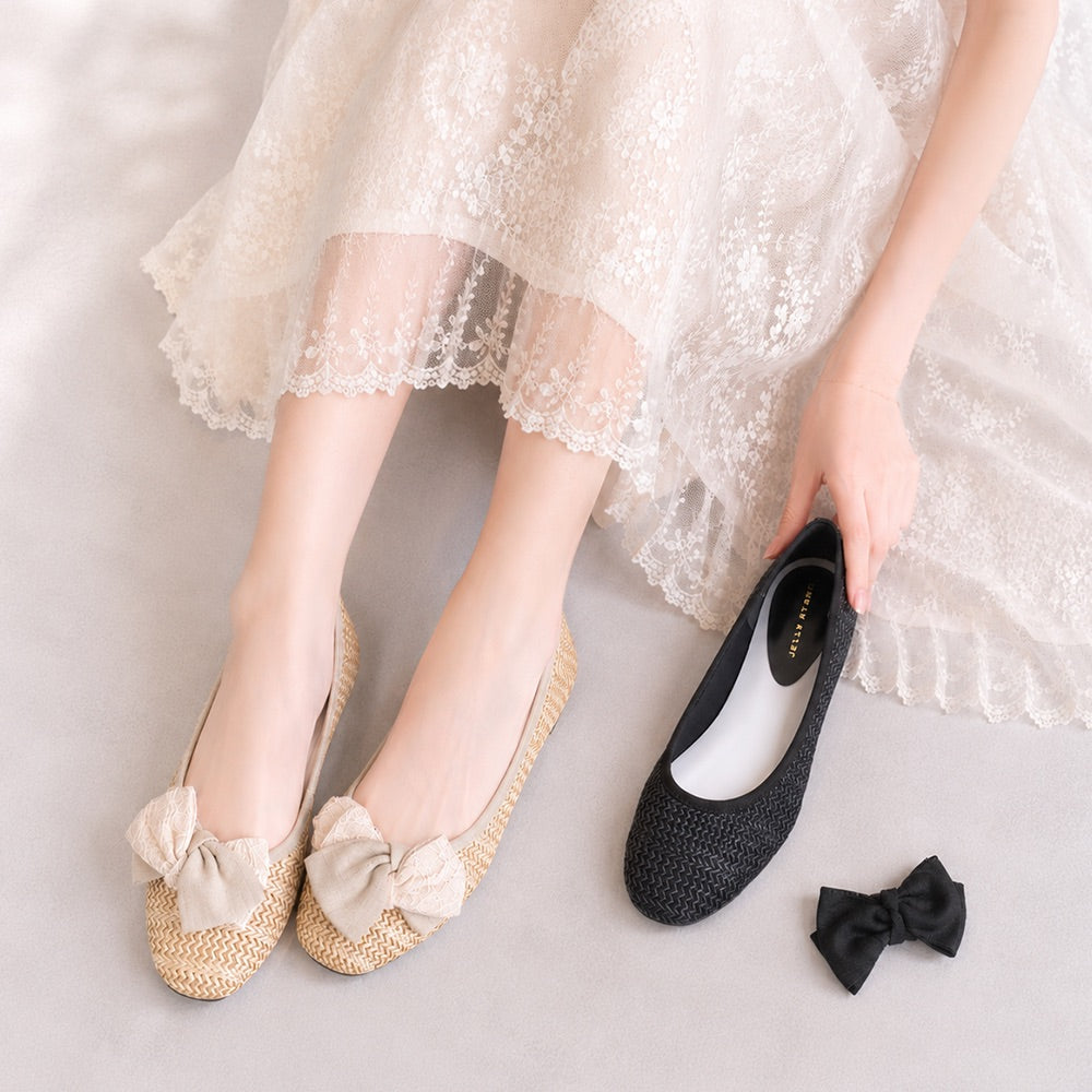 2WAYツイストリボンメッシュパンプス