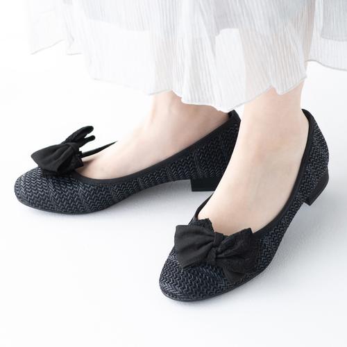 2WAYツイストリボンメッシュパンプス