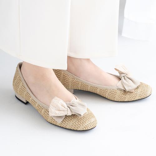 2WAYツイストリボンメッシュパンプス