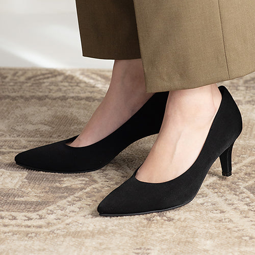 ポインテッド7㎝ヒール<ふわさら>痛くないパンプス＜新色追加＞