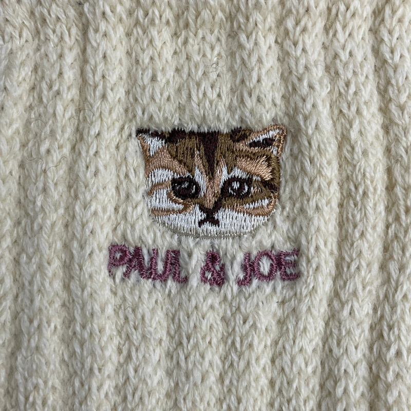 ポール＆ジョー　レッグウォーマー　リブヌネット刺繍