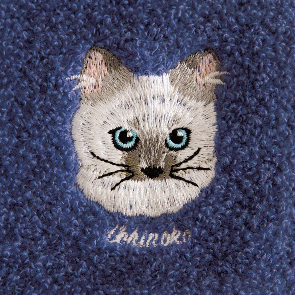 オーダーページ　ハンカチ5112 かじりニャンこ柄ハンドメイド3/27 Uchinoko mate にゃんこシリーズ オーガニックコットン刺繍ハンカチ