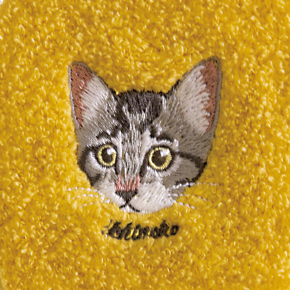 Uchinoko mate にゃんこシリーズ　オーガニックコットン刺繍ハンカチ