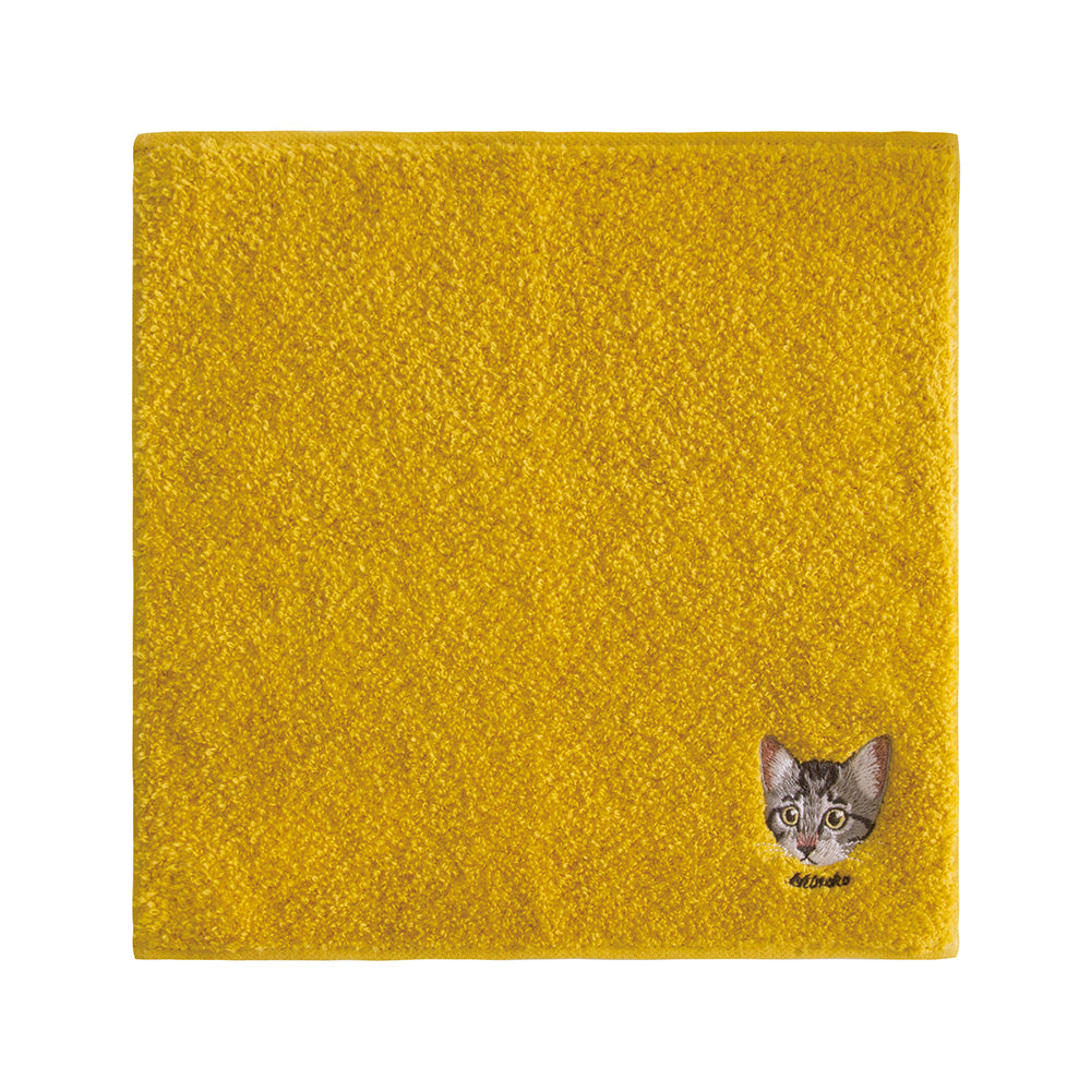 Uchinoko mate にゃんこシリーズ　オーガニックコットン刺繍ハンカチ
