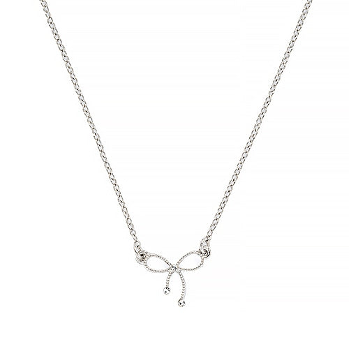 FOXEY ♡美品♡ラインストーンリボンモチーフ ネックレス リボンモチーフプチネックレス(ニッケルフリー): アクセサリー