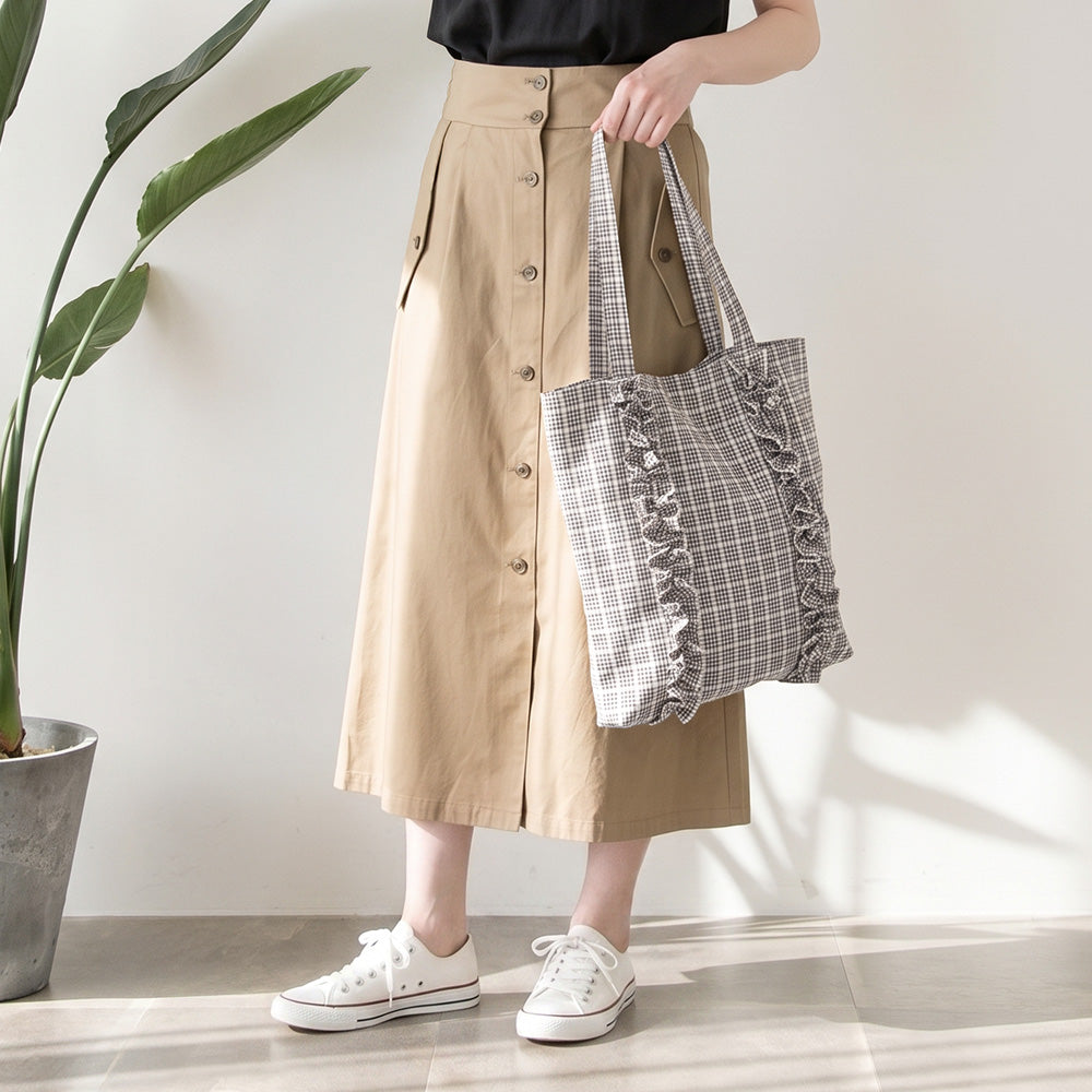 チェックフリルＡ4トートバッグ