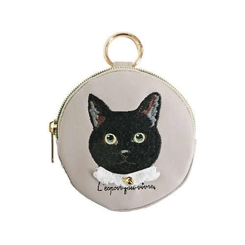 アトリエ・ポピンキャット刺繍丸ポーチ: バッグ | ジェリービーンズ