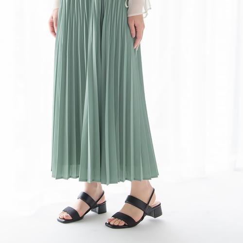 ＜ふわさら＞グリッターレースストレッチバックベルトサンダル