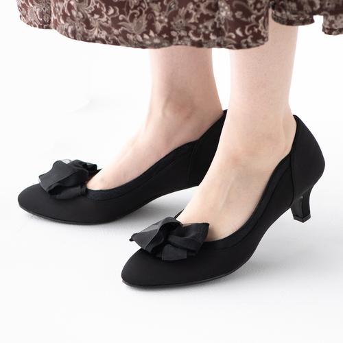 <ふわさら>ターバンリボン２WAYパンプス