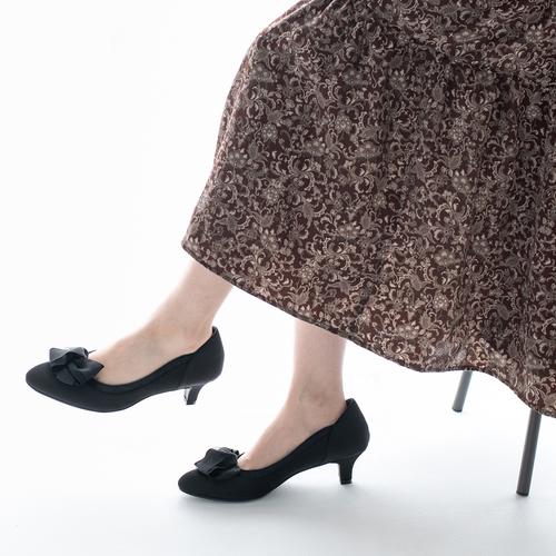 <ふわさら>ターバンリボン２WAYパンプス