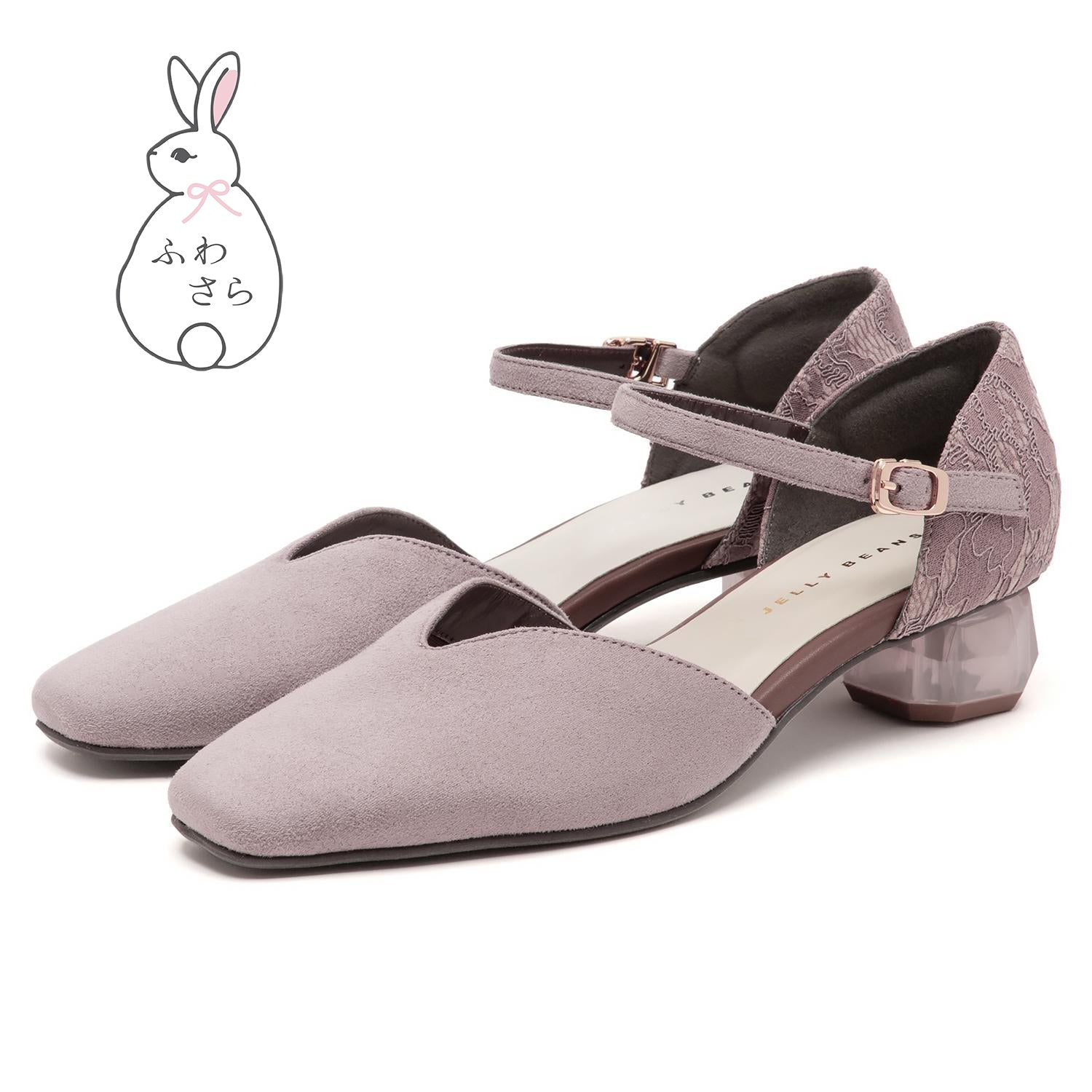 【ふわさら】クリアヒールVカットセパレートパンプス