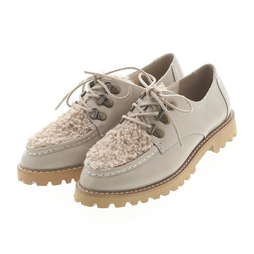 プードルファーレースアップシューズ