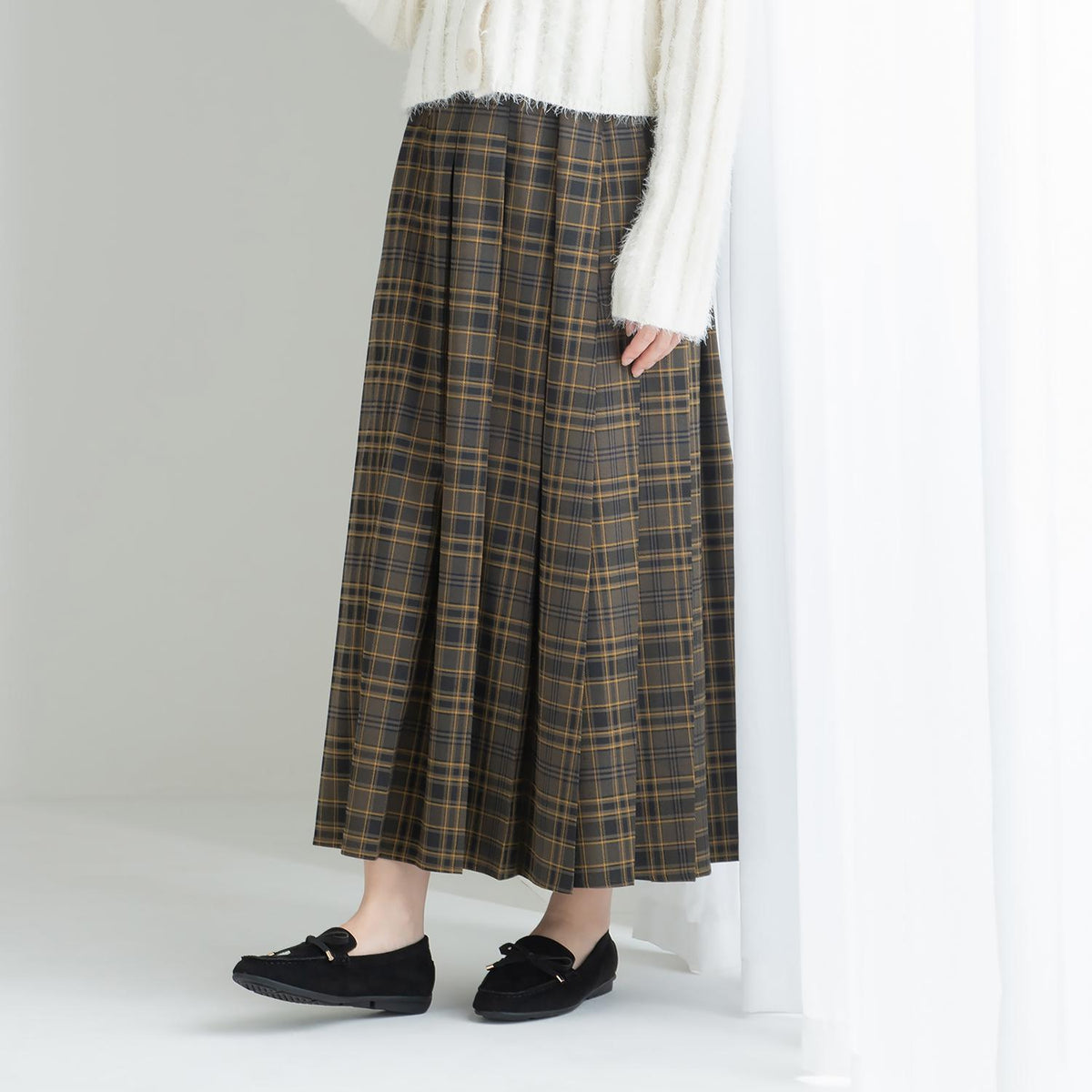 リボンスエードモカシンマニッシュシューズ
