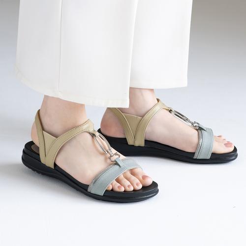 オーバルメタルパーツモールドソールサンダル