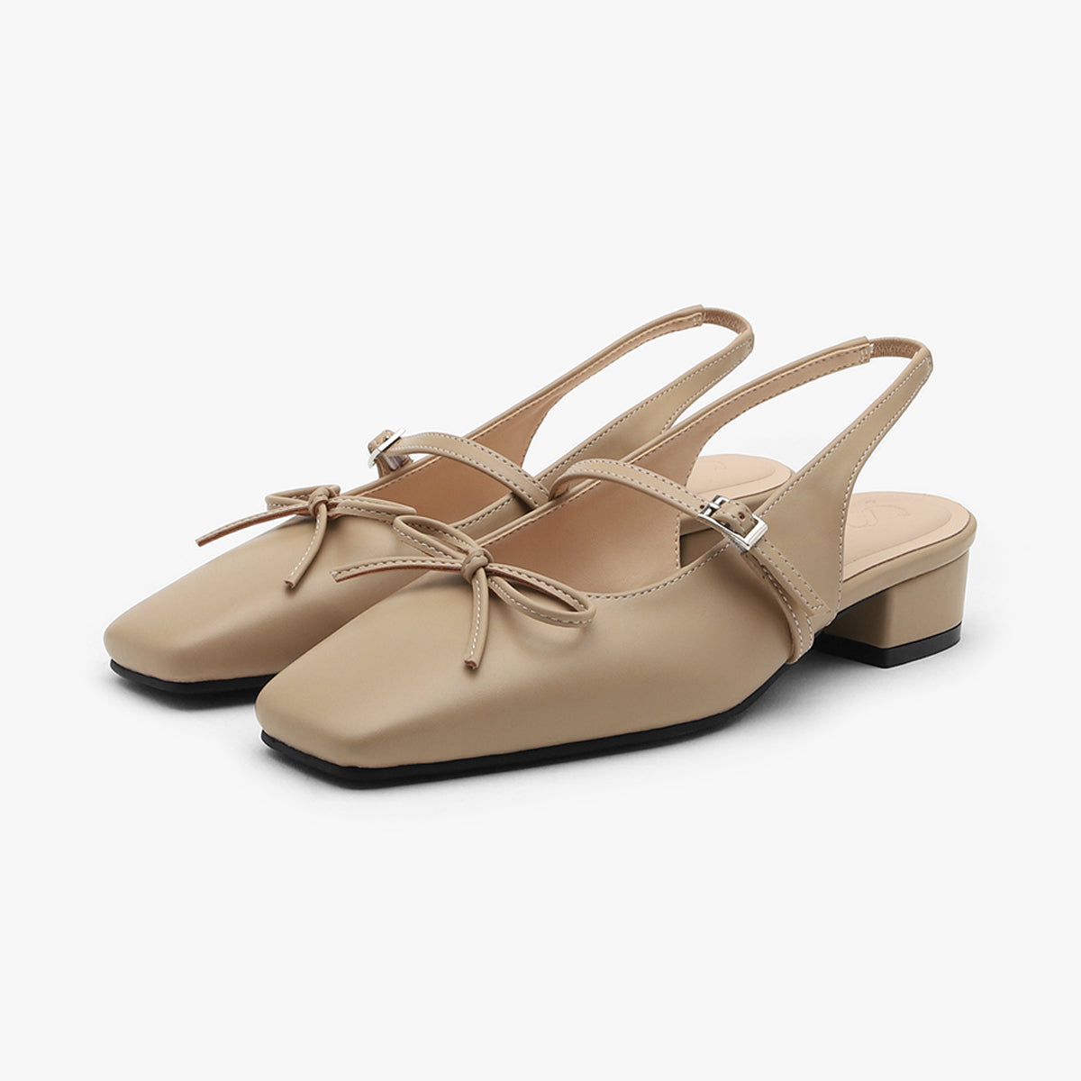 Lemar(レマー)リボンスリングバックフラットパンプス