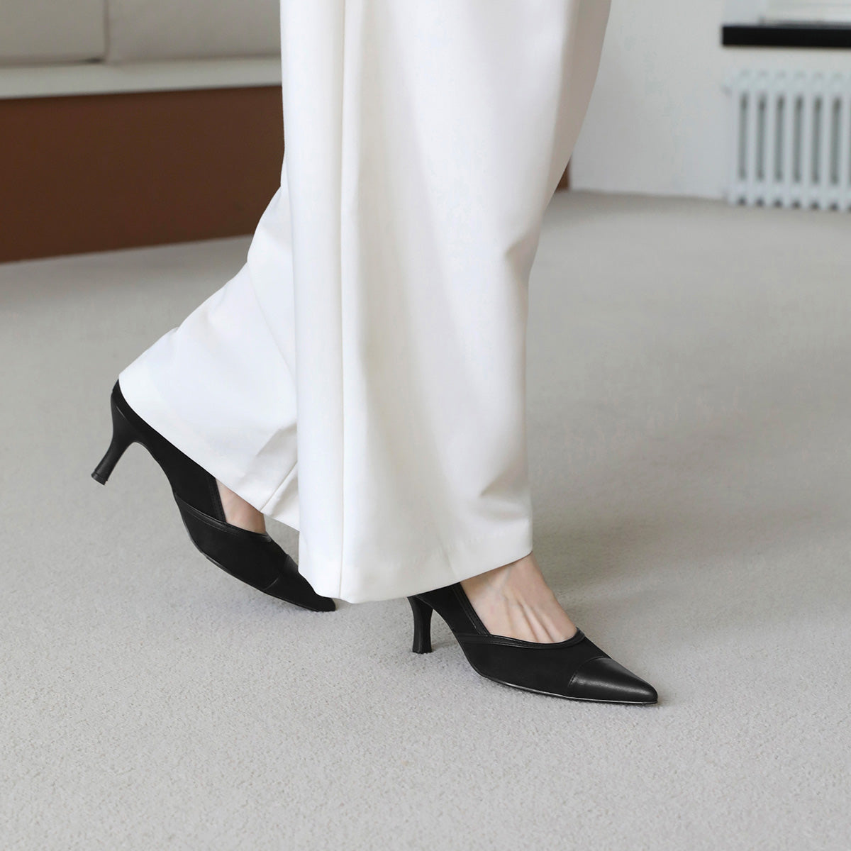 Sorenne(ソレンヌ)コンビスティレットパンプス(7cm)