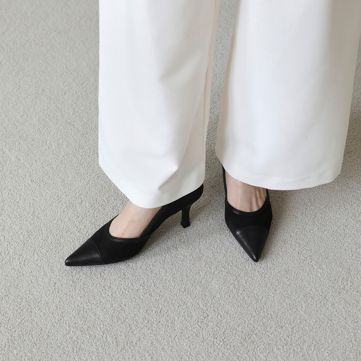 Sorenne(ソレンヌ)コンビスティレットパンプス(7cm)