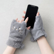 キャットデザイン指ぬきグローブ