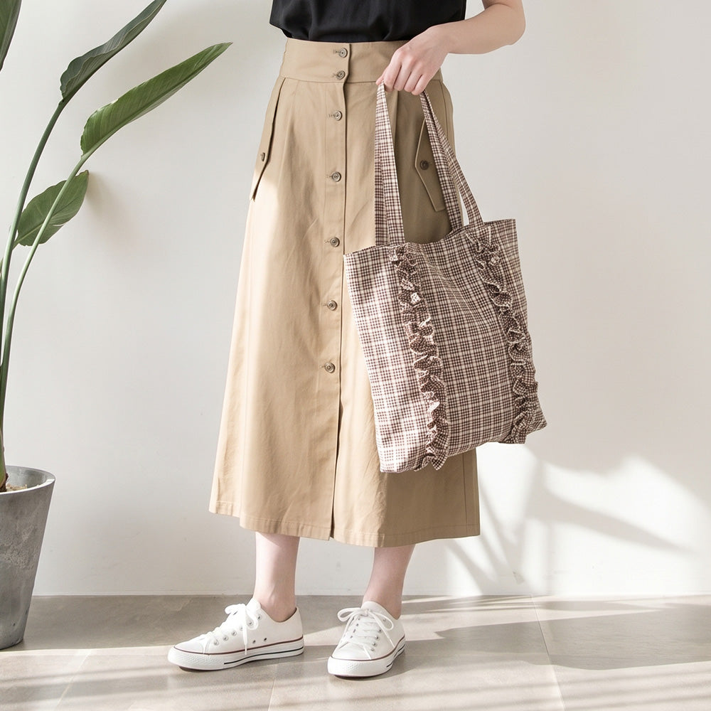 チェックフリルＡ4トートバッグ