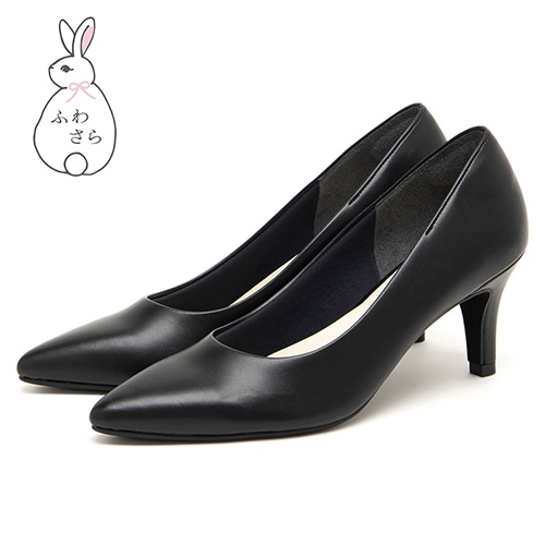 ポインテッドヒール<ふわさら>痛くないパンプス/113-47771