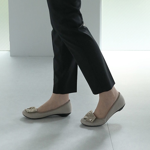 2WAYターバンリボンモールドソールパンプス<ふわさら>/125-60310