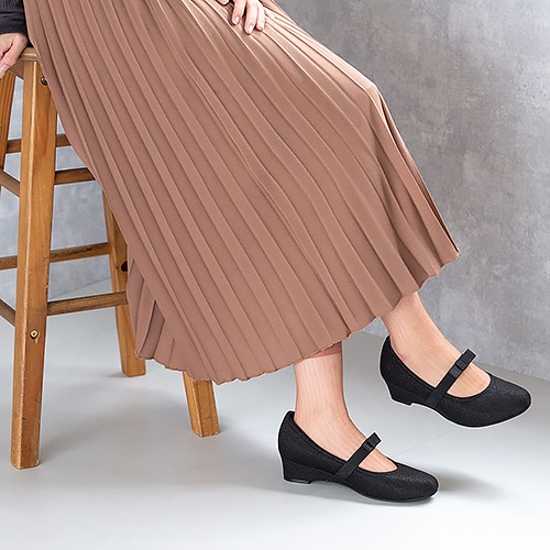 【WEB限定】リボンゴムストラップパンプス/204-43017