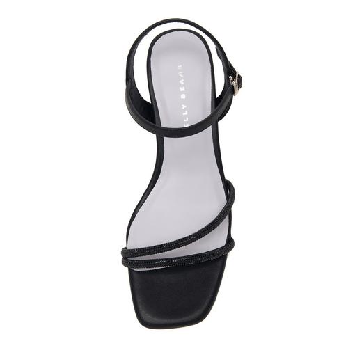 ビジューラインストラップクリアヒールサンダル