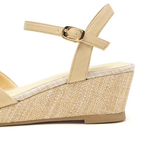 2WAYバイカラーリボンウェッジサンダル