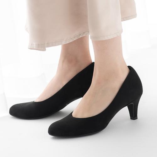 ラウンドトゥプレーン<ふわさら>痛くないパンプス【新色】