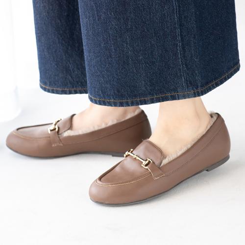 インナーファービットローファーシューズ(24.5cm ブラウン