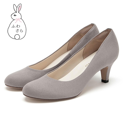 ラウンドトゥプレーン<ふわさら>痛くないパンプス