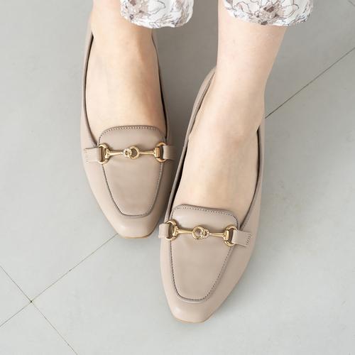 <ふわさら>サークルビジュービットローファーパンプス