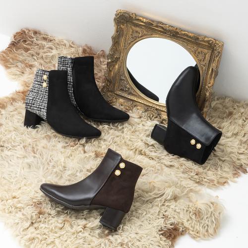 ダブルボタンコンビショートブーツ