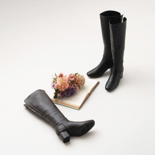 バックファスナーロングブーツ