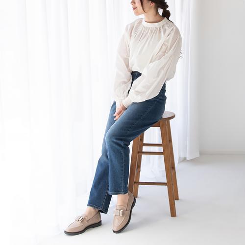 メタルパーツリボンローファーシューズ