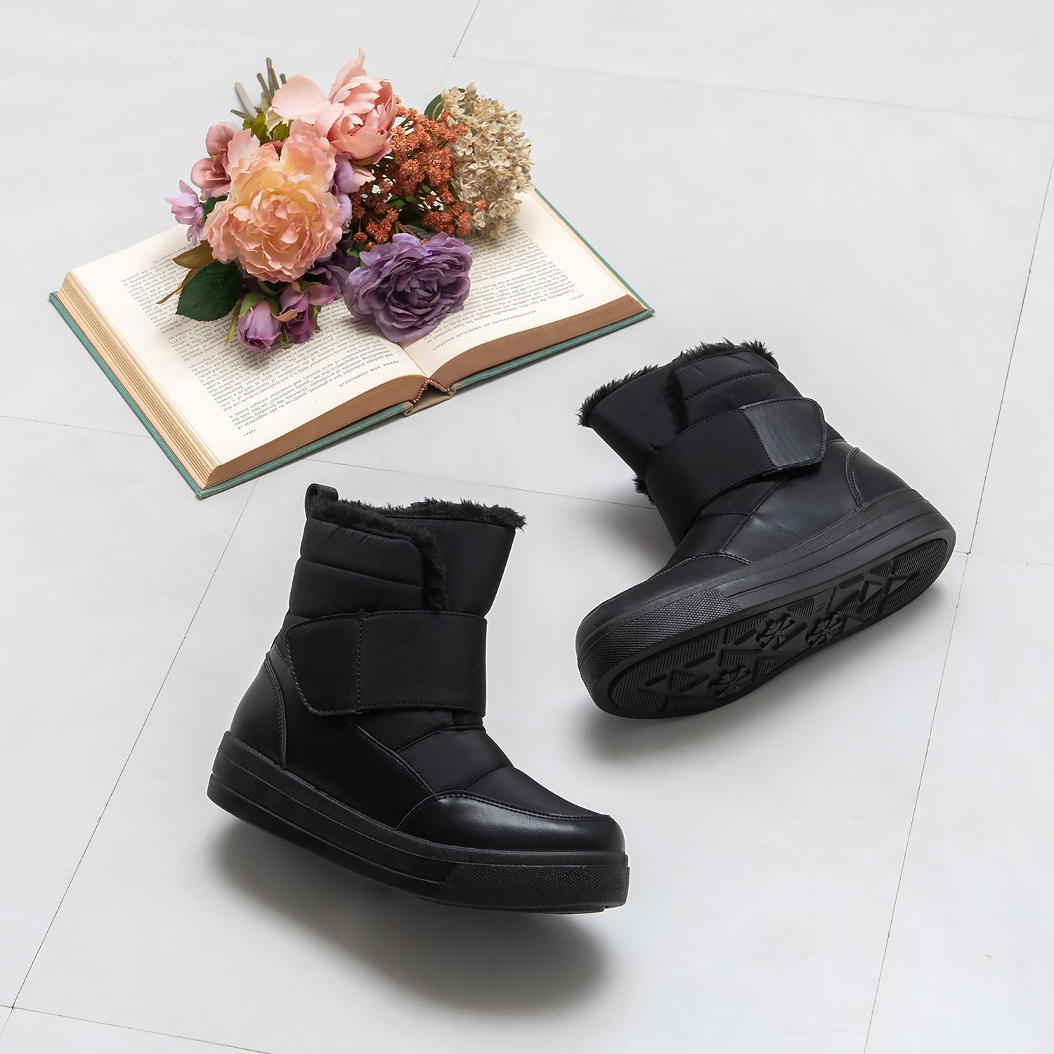 あったかベルクロベルトファーショートブーツ