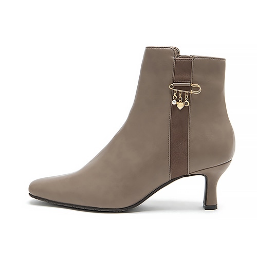 ジェリービーンズ ダークブラウン バックル付き ショートブーツ 2WAYファーバックベルトショートブーツ(M ダークブラウン