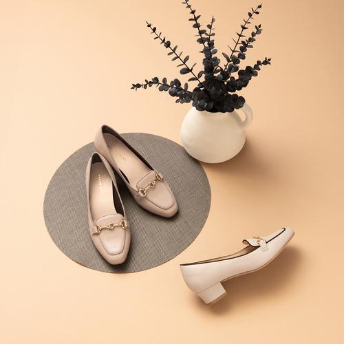 <ふわさら>サークルビジュービットローファーパンプス