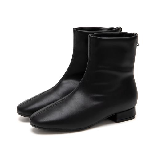 バックファスナーストレッチショートブーツ