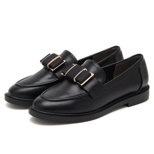 メタルパーツリボンローファーシューズ