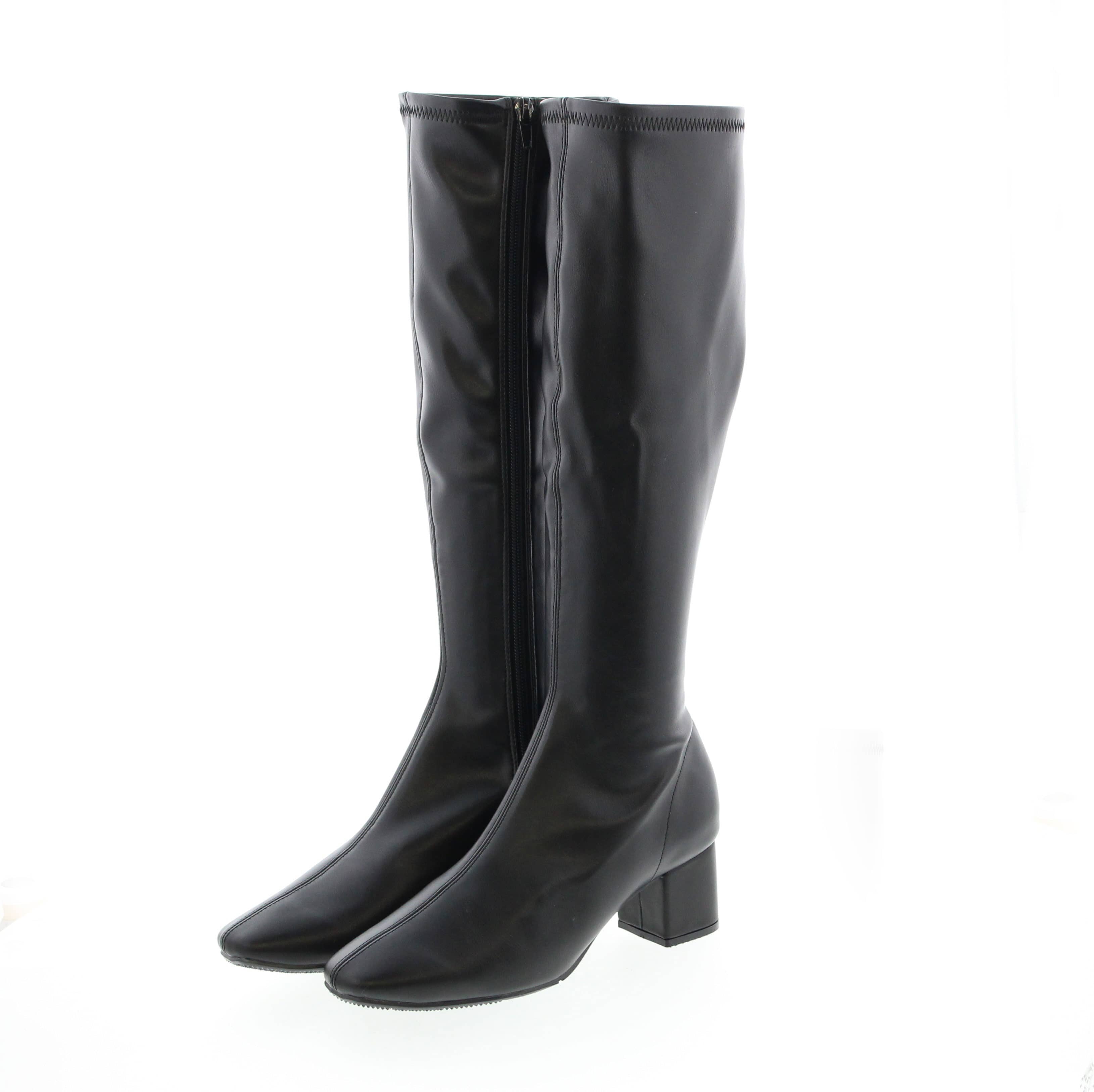 スクエアトゥロングストレッチブーツ