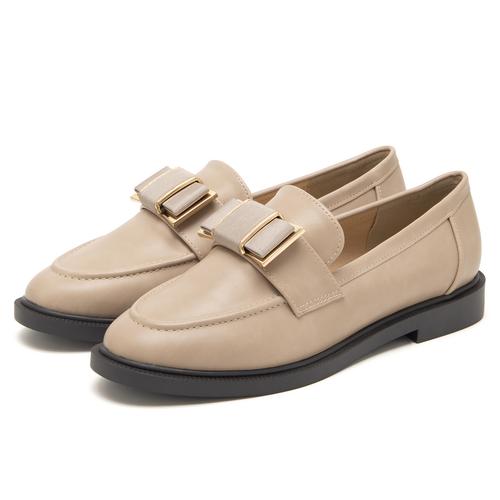 メタルパーツリボンローファーシューズ