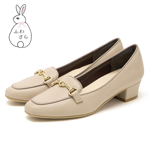 <ふわさら>サークルビジュービットローファーパンプス