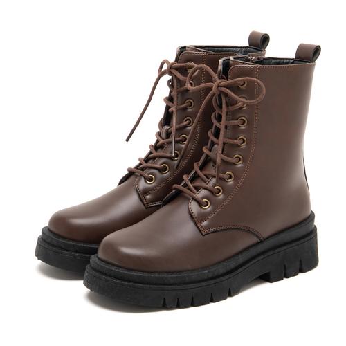 トラックソールレースアップショートブーツ