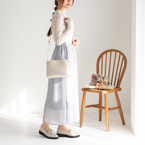 メタルアクセントファスナーショルダーバッグ【新色】