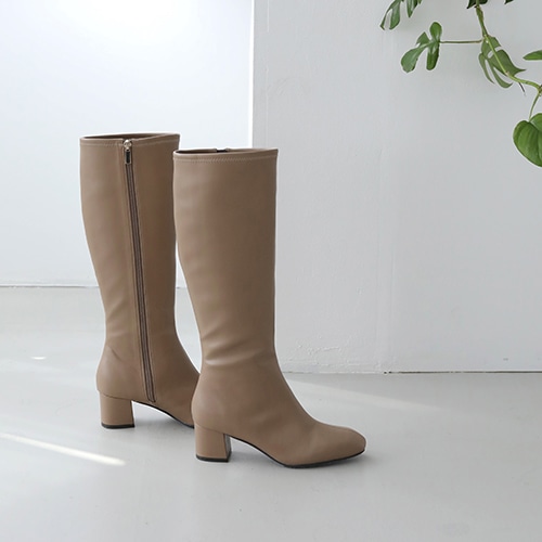 ストレッチ5cmヒールロングブーツ <ふわさら>/204-22939