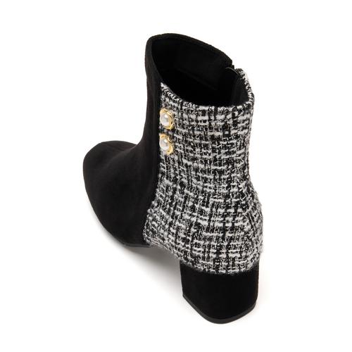 ダブルボタンコンビショートブーツ