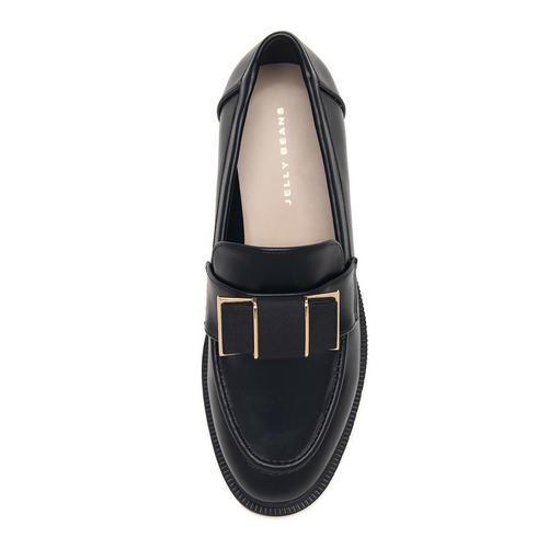 メタルパーツリボンローファーシューズ