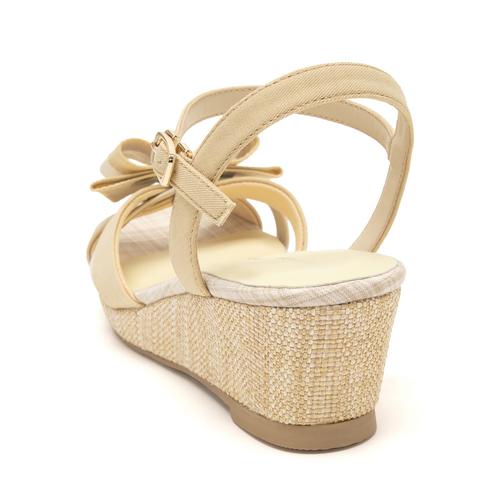 2WAYバイカラーリボンウェッジサンダル